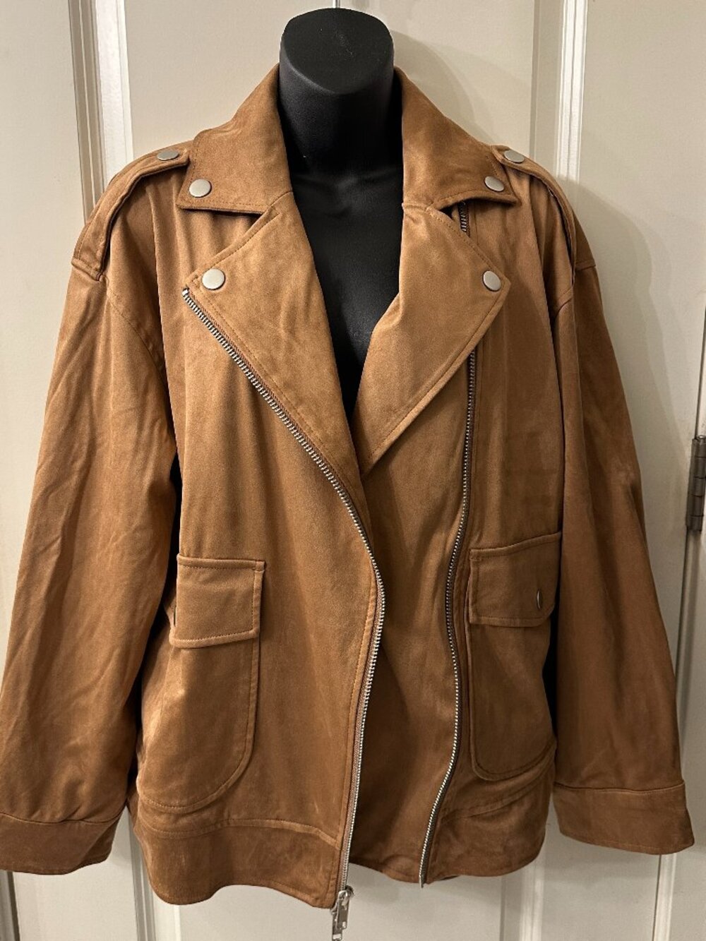 Women's Faux Suede Moto Jacket